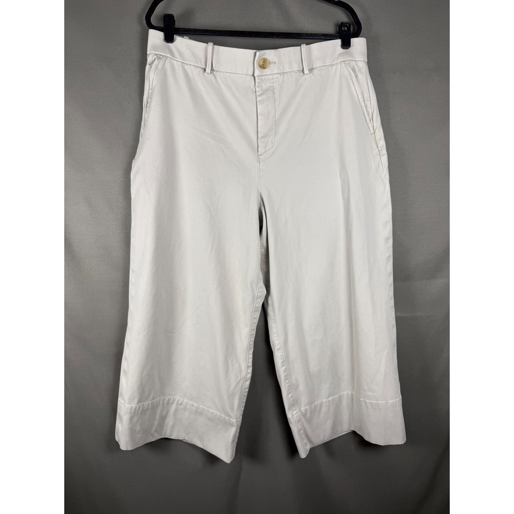 Spanx Wide Leg Crop Pants Women 1X 1T Beige High Rise Relaxed Fit
